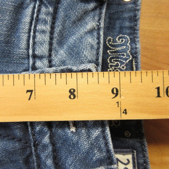 MISS ME Embellished Denim Jean Capris Sz 29 Blue Distressed Flap Pockets JP6085P - Picture 13 of 16